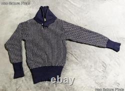 Niffi THE NAUTICAL RANGE Men's Navy Birds Eye Knit Sweater Made in UK S