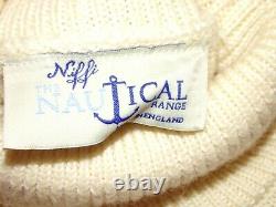 Niffi The Nautical Range 4XL Mens Heavy Chunky Sweater Big Tall Cream Wool