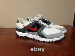 Nike Golf AIR Range WP Golf Shoes White/Red/Grey 418541-161 Men's Size 9.5 NEW