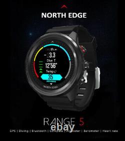 North Edge Range 5 Diving Smart Watch for Explore Outdoor Sports (Black Edition)