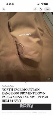 North Face Mountain Range 600 Pro Down Hyvent Parka Mens XXL New W Tags Mint