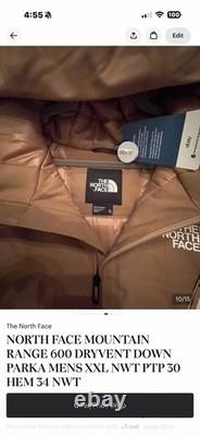 North Face Mountain Range 600 Pro Down Hyvent Parka Mens XXL New W Tags Mint