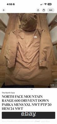 North Face Mountain Range 600 Pro Down Hyvent Parka Mens XXL New W Tags Mint