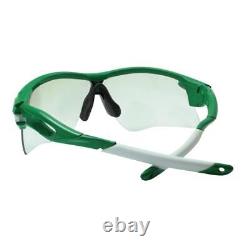 Oakley Custom Radarlock Range Team Bright Green Clear Vented Lens Sunglasses