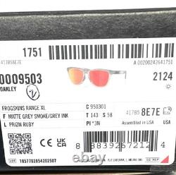 Oakley Frogskins Range XL Sunglasses Matte Gray Prizm Ruby OO9503-0158 withPouch
