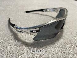 Oakley Radar Polished Aluminum Sunglasses Black Iridium Range NEAR MINT