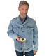 Outer Range Tv Series Levi's Blue Denim Trucker Crew Jacket With Obsidian Rock L