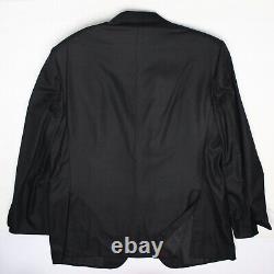 Oxxford Clothes Mens Sport Coat 46R Solid Black Wool Silk Jacket Blazer Range 6