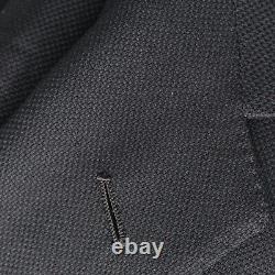 Oxxford Clothes Mens Sport Coat 46R Solid Black Wool Silk Jacket Blazer Range 6