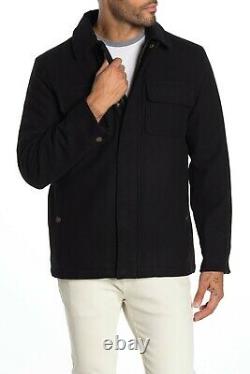 PENDLETON Front Range Felted Zip Wool Jacket, Black, Size Large $395