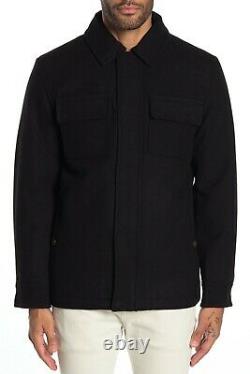 PENDLETON Front Range Felted Zip Wool Jacket, Black, Size Large $395