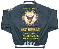 Pacific Missile Rangebarking Sands Hawaii Embroidered Satin Jacket(back Only)