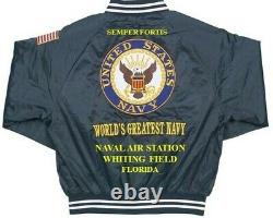 Pacific Missile Rangebarking Sands Hawaii Embroidered Satin Jacket(back Only)