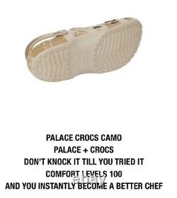Palace Skateboards Crocs Camo Size 10 Summer 2021 Range