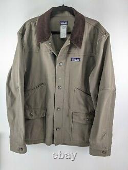 Patagonia Nuevo Range Cotton Duck Jacket Gray Brown Size Xl Corduroy Collar