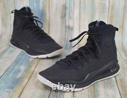 RARE Under Armour Curry 4 Mid Basketball Sneakers Size 9 Black Black 1298306-014