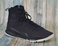 RARE Under Armour Curry 4 Mid Basketball Sneakers Size 9 Black Black 1298306-014