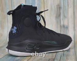 RARE Under Armour Curry 4 Mid Basketball Sneakers Size 9 Black Black 1298306-014