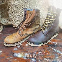 RED WING Boots Leather Mens Rider Dress Work Restored Heritage Range Iron USA