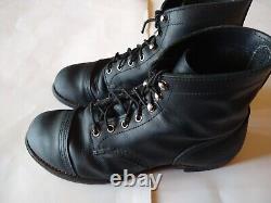 RED WING Heritage Men's Iron Range 8114 Nitrile Soles Black Harness Boots 10 D