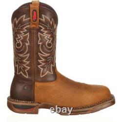 ROCKY WORK Men's 11 Long Range Carbon Fiber Toe Western Work Boot Brown FQ000