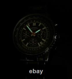 ROTARY Mens Watch BLACK OCEAN Range Chronograph RRP £190 Genuine Boxed r39