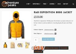 Rab Expedition Range Waterproof Down Jacket Mens Size Large