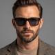 Range Rover Rrs301 Sbr Designer Sunglasses Mens Brown Rectangular Tinted 56mm