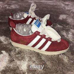 Rare 2005 Adidas GAZELLE Red Suede Cities Range Ribbon 80s Trainers 7.5 807833