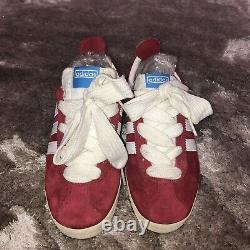 Rare 2005 Adidas GAZELLE Red Suede Cities Range Ribbon 80s Trainers 7.5 807833