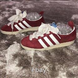 Rare 2005 Adidas GAZELLE Red Suede Cities Range Ribbon 80s Trainers 7.5 807833