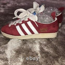 Rare 2005 Adidas GAZELLE Red Suede Cities Range Ribbon 80s Trainers 7.5 807833