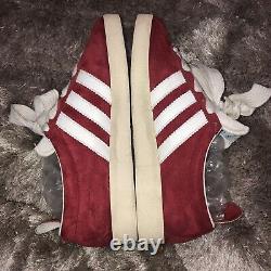 Rare 2005 Adidas GAZELLE Red Suede Cities Range Ribbon 80s Trainers 7.5 807833