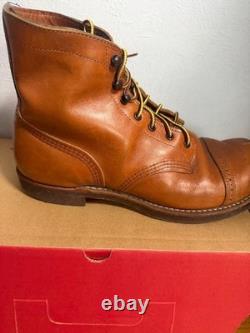 Red Wing 8011 Leather Boots Shoes Men Size US 9 Iron Range Manson Genuine