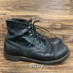 Red Wing 8114 Leather IRON RANGE Boots Shoes Men Size US 8 1/2 D Black