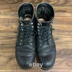Red Wing 8114 Leather IRON RANGE Boots Shoes Men Size US 8 1/2 D Black