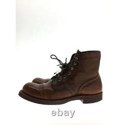 Red Wing Iron Range Work Boots Brown Leather Cap Toe Lace Up EU39 US7 Auth