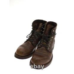 Red Wing Iron Range Work Boots Brown Leather Cap Toe Lace Up EU39 US7 Auth