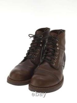 Red Wing Lace Up Boots Iron Range Us8 Brw Leather 43I04