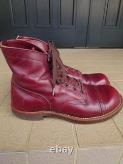 Red Wing Men's US8.5D Iron Range Manson Work Boots 8012 Burgundy Leather Cap Toe