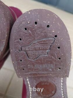 Red Wing Men's US8.5D Iron Range Manson Work Boots 8012 Burgundy Leather Cap Toe