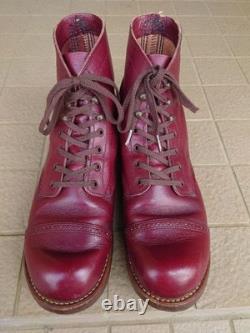 Red Wing Men's US8.5D Iron Range Manson Work Boots 8012 Burgundy Leather Cap Toe