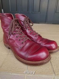 Red Wing Men's US8.5D Iron Range Manson Work Boots 8012 Burgundy Leather Cap Toe