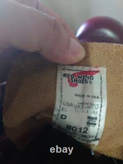 Red Wing Men's US8.5D Iron Range Manson Work Boots 8012 Burgundy Leather Cap Toe