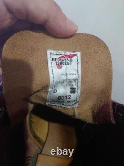 Red Wing Men's US8.5D Iron Range Manson Work Boots 8012 Burgundy Leather Cap Toe