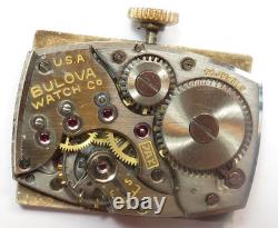 Retro 1940's Mens Bulova Wristwatch 14K Yellow Gold 21 Jewels 7AK Fancy Lugs