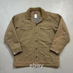 Retro Canvas Patagonia Range Coat Barn Jacket in Tan Quilt-lined