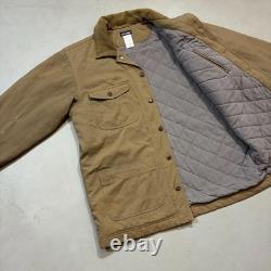 Retro Canvas Patagonia Range Coat Barn Jacket in Tan Quilt-lined