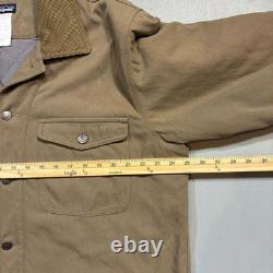 Retro Canvas Patagonia Range Coat Barn Jacket in Tan Quilt-lined