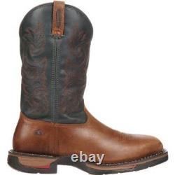 Rocky Men's 11 Long Range Waterproof Western Boot Saddle Brown/Navy FQ0008654